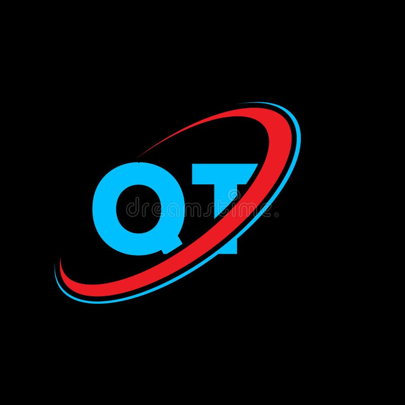 QT Q T Letter Logo Design. Initial Letter QT Linked Circle Uppercase