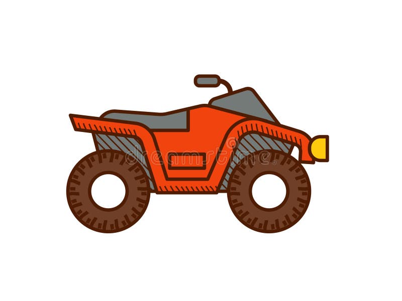 Quad bike icon. ATV bike isolated on white royalty free illustration