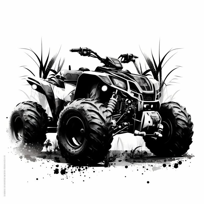 Quad Bike Illustration Bike Vector Off Vehicle Stock Illustration