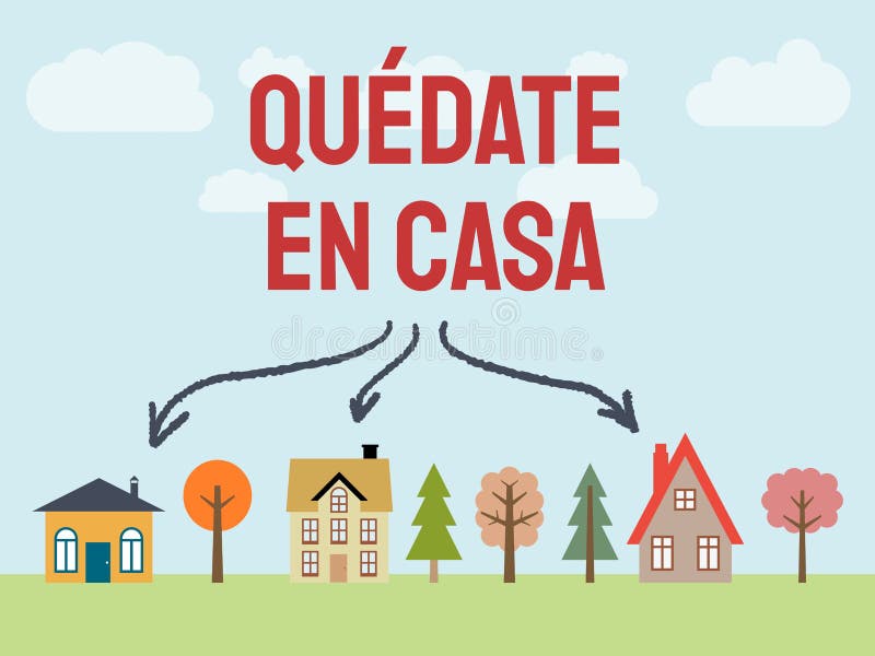 Quadate en casa stock illustration