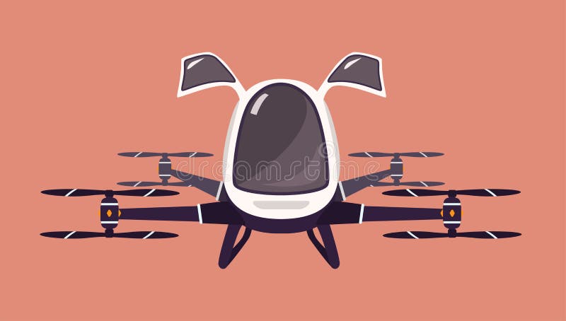 Quadcopter del abejón o del pasajero del taxi Vehículo futurista del rotor que vuela Aviones eléctricos sin tripulación modernos