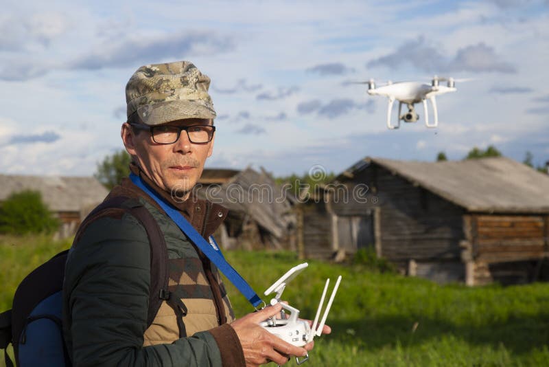 Quadcopter. Shooting photos and videos using a quadrocopter stock photos