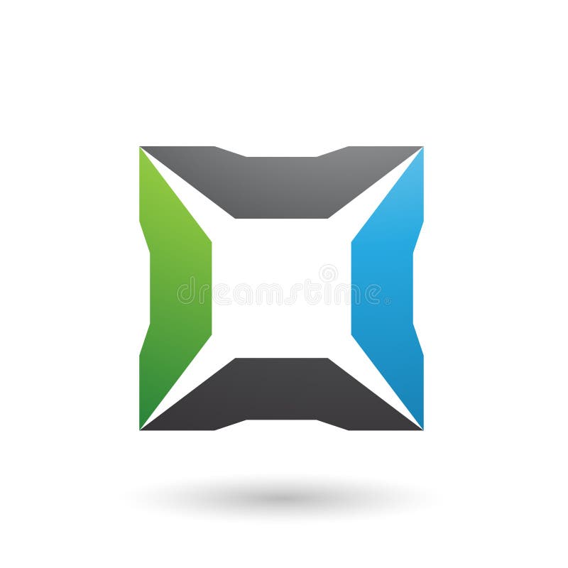 Quadrado preto e verde azul com ilustração do vetor dos pontos ilustração stock Quadrado preto e verde azul com ilustração do vetor dos pontos ilustração stock
