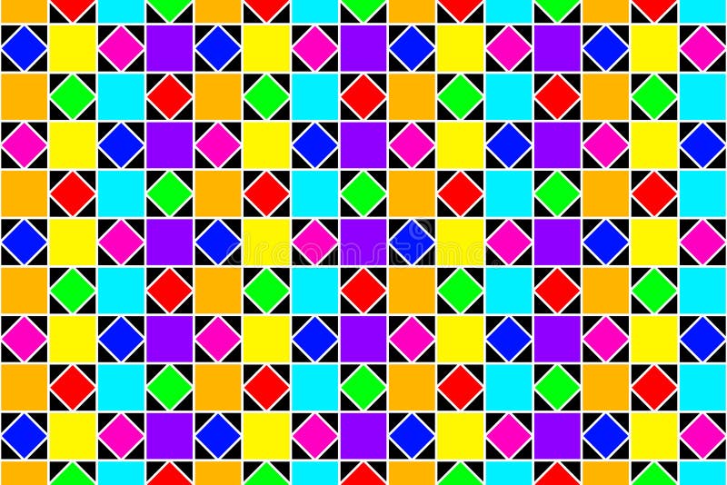 Quadrados coloridos abstratos, e diamantes ilustração royalty free Quadrados coloridos abstratos, e diamantes ilustração royalty free