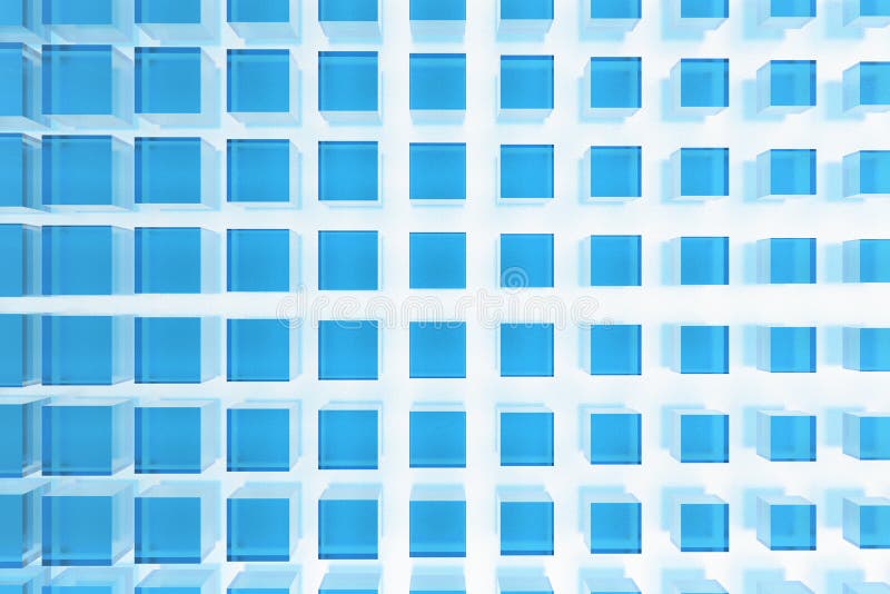 Quadrados de vidro azul fotografia de stock royalty free