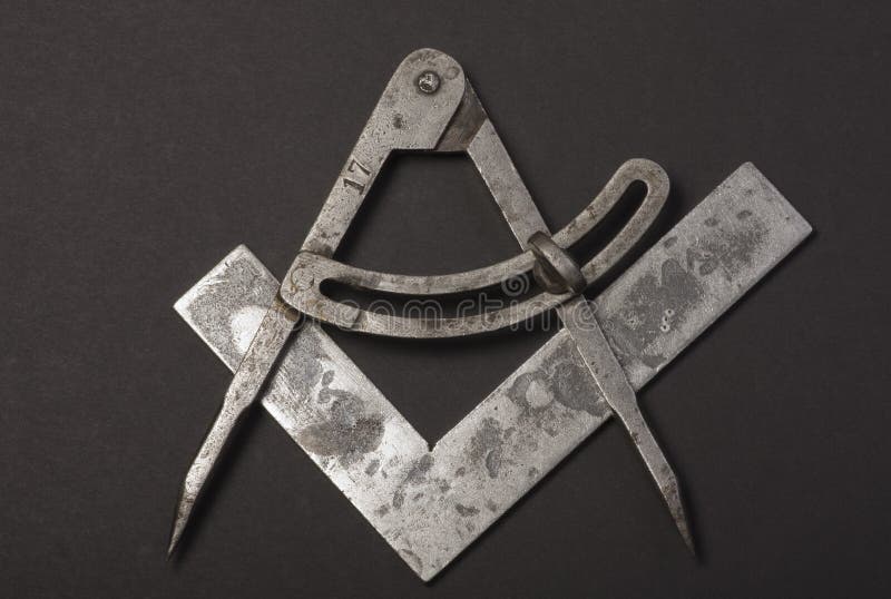 Winkelmaß und Zirkel stockfotografie