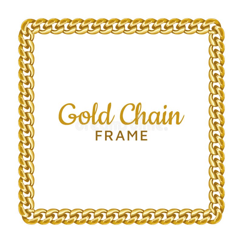 Quadratgrenzrahmen der goldenen Kette Rechteckkranzform Goldschmuckentwurf stock abbildung Quadratgrenzrahmen der goldenen Kette Rechteckkranzform Goldschmuckentwurf stock abbildung