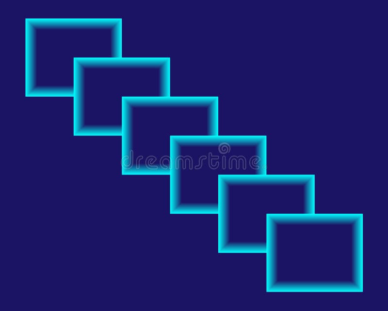 Quadrati blu luminosi al neon del fondo dell'estratto illustrazione di stock Quadrati blu luminosi al neon del fondo dell'estratto illustrazione di stock