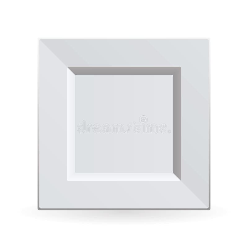 Quadratische Porzellanplatte stock abbildung Quadratische Porzellanplatte stock abbildung