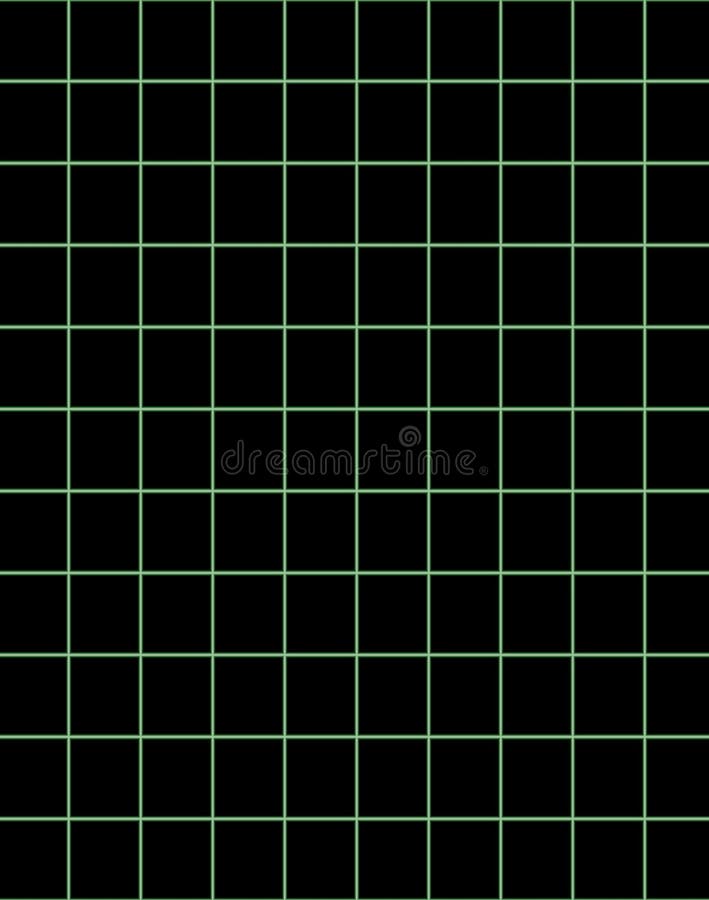 Quadratischen Präzisions-Mathematikmuster der schwarzen Zeichenpapiers- mit grünen grenzen geometrisches technisches stock abbildung