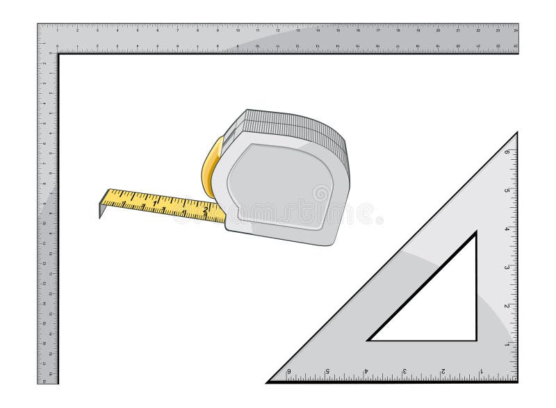 Quadrato e triangolo di misura di nastro