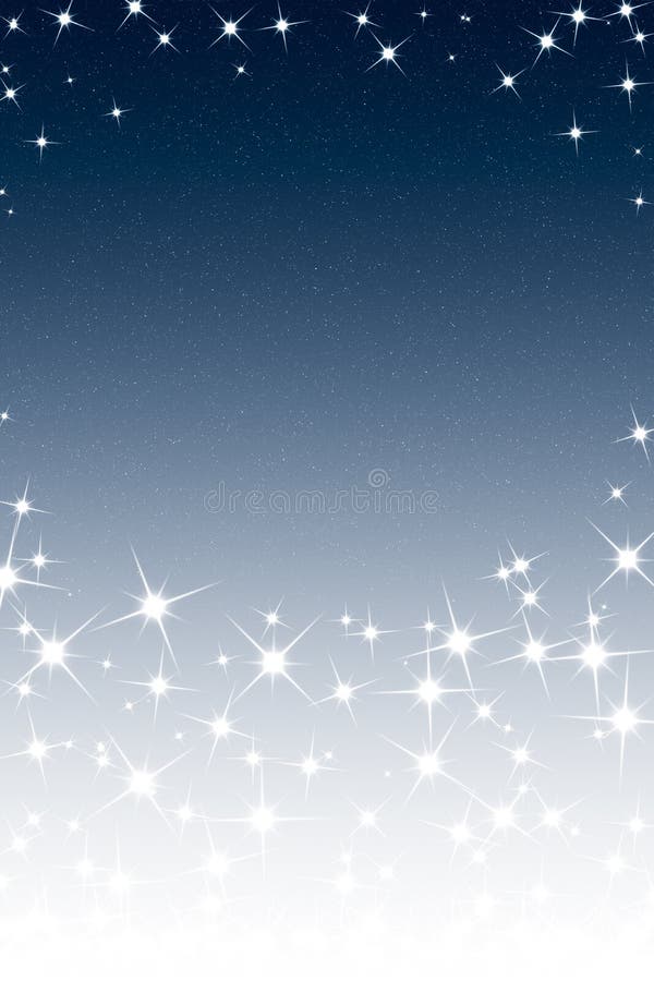 Moldura abstrata de céu noturno de Natal com estrelas, gradiente azul e branco ilustração royalty free