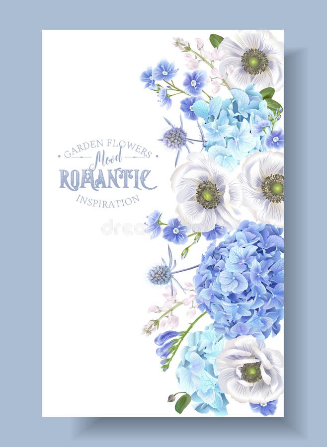 Quadro azul da anêmona ilustração stock Quadro azul da anêmona ilustração stock
