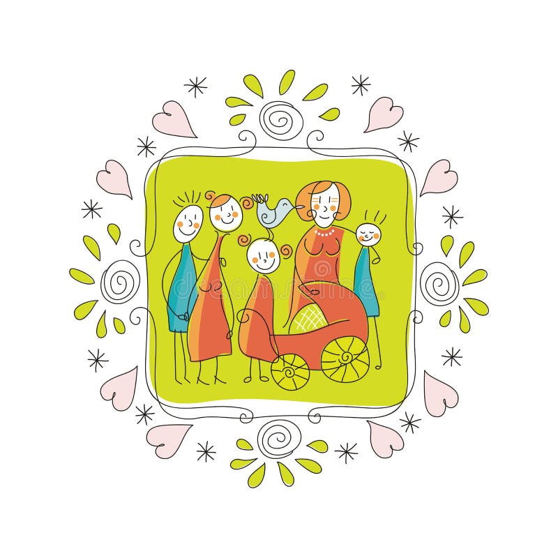 Quadro bonito da família ilustração royalty free Quadro bonito da família ilustração royalty free