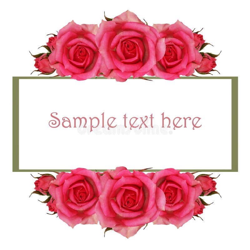 Moldura com flores de rosa rosa ilustração do vetor