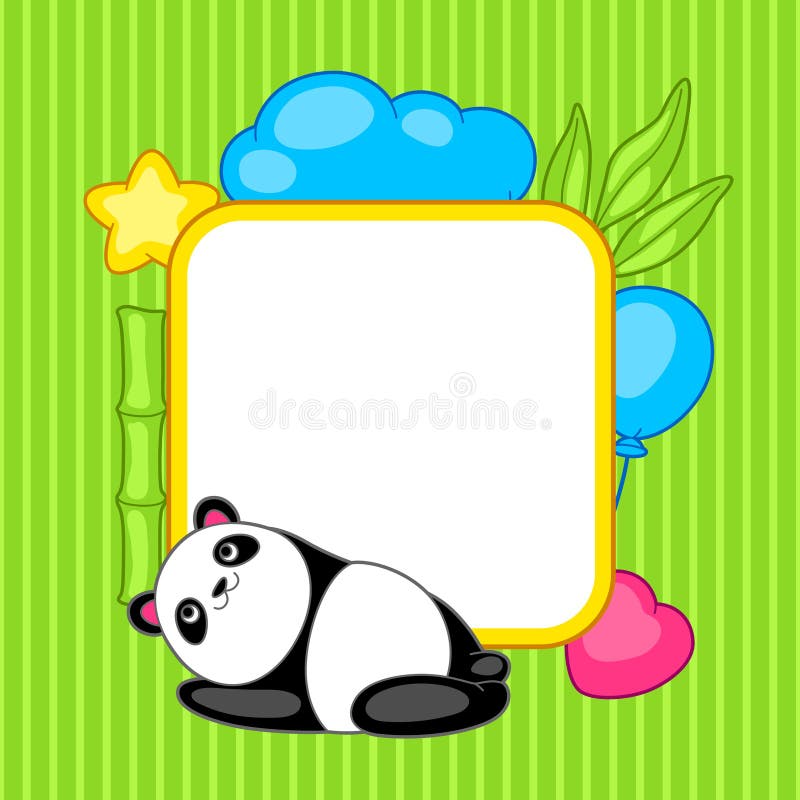 Quadro Com Pandas Fofinhas De Kawaii. Personagens Engraçados E Decorações  No Estilo De Desenho Animado. Ilustração do Vetor - Ilustração de cômico,  pouco: 268539454