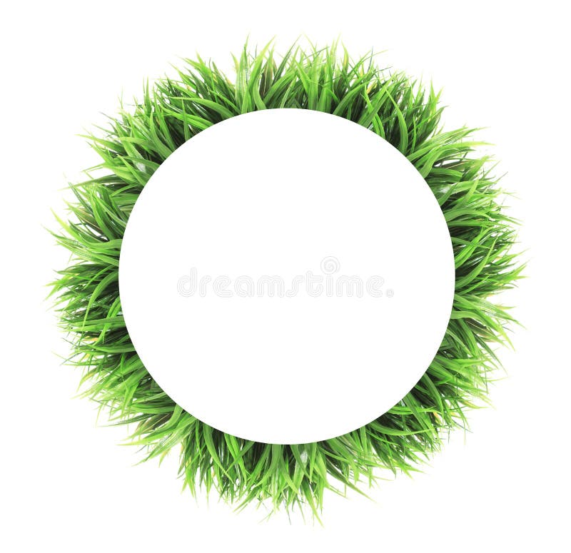 Quadro da grama do círculo isolado no fundo branco foto de stock Quadro da grama do círculo isolado no fundo branco foto de stock