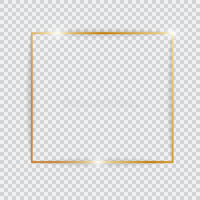 Quadro de incandescência brilhante do vintage do ouro ilustração stock Quadro de incandescência brilhante do vintage do ouro ilustração stock