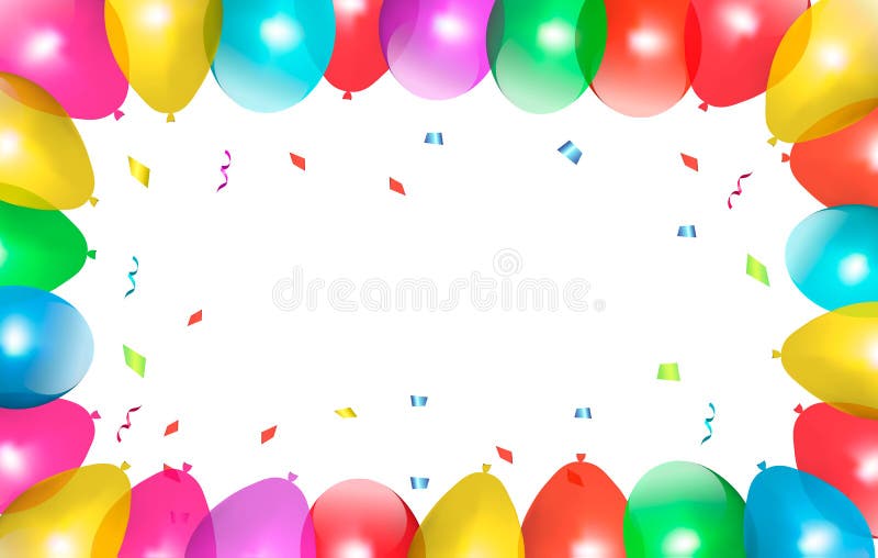 Moldura festiva com balões coloridos ilustração do vetor