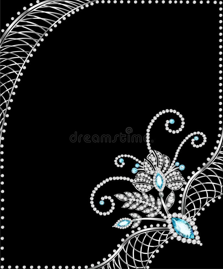 Quadro do fundo com as joias dos ornamento de prata ilustração royalty free Quadro do fundo com as joias dos ornamento de prata ilustração royalty free