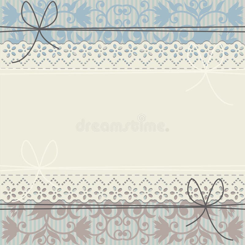 Quadro do laço da forma do vintage com flores ilustração royalty free Quadro do laço da forma do vintage com flores ilustração royalty free