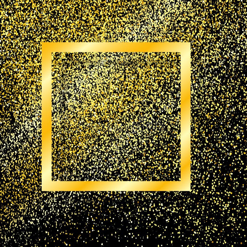 Quadro do ouro com a sombra isolada no fundo preto, com ano novo festivo de poeira de ouro, quadro do Natal Glitter verde Vetor ilustração royalty free Quadro do ouro com a sombra isolada no fundo preto, com ano novo festivo de poeira de ouro, quadro do Natal Glitter verde Vetor ilustração royalty free