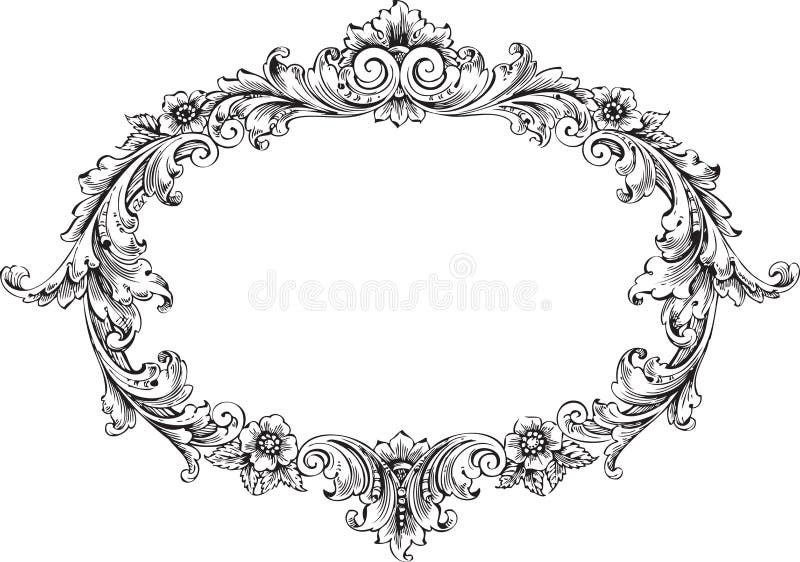 Vector art of victorian frame isolated on white. Vector art of victorian frame isolated on white