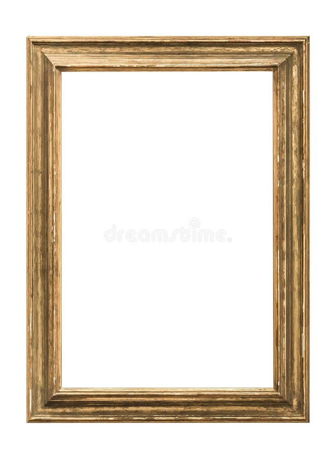 Quadro dourado antigo isolado no fundo branco imagens de stock Quadro dourado antigo isolado no fundo branco imagens de stock