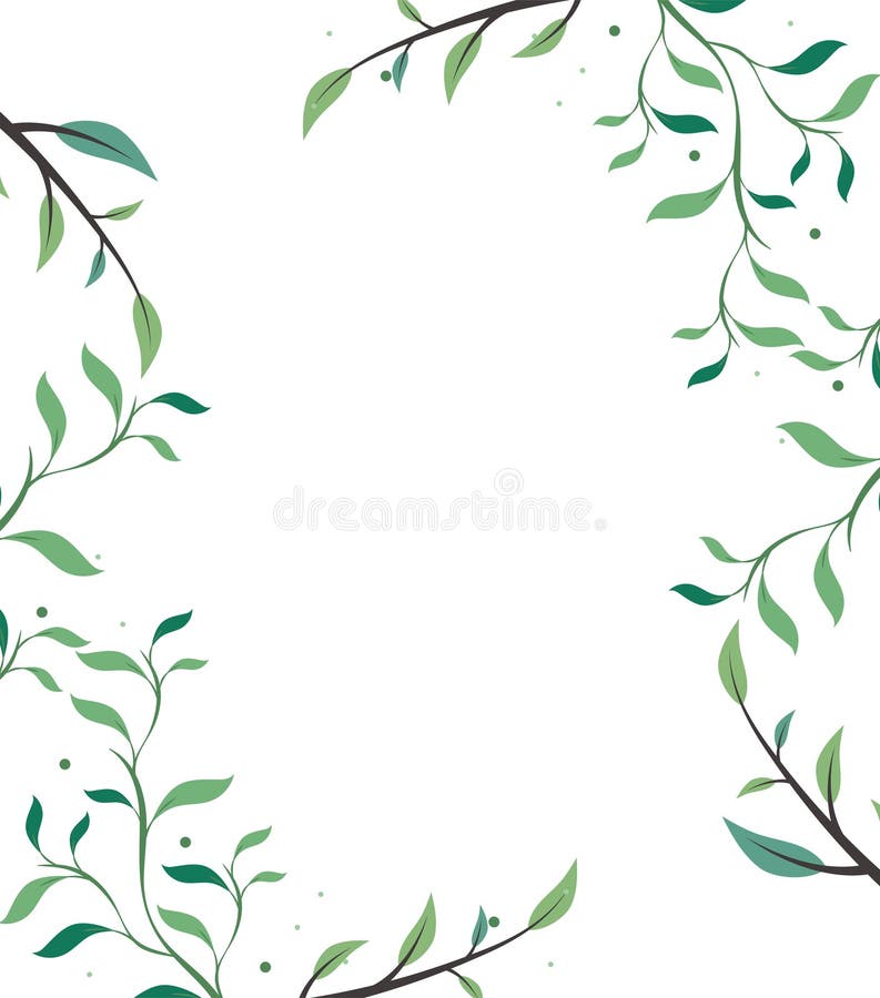 Quadro floral com folhas ilustração stock