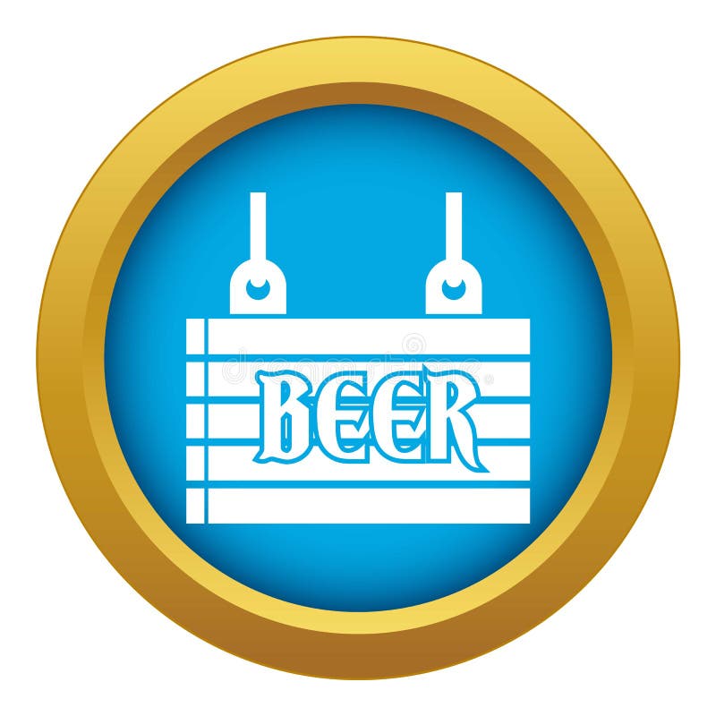 Quadro indicador da rua do vetor azul do ícone da cerveja isolado ilustração royalty free Quadro indicador da rua do vetor azul do ícone da cerveja isolado ilustração royalty free