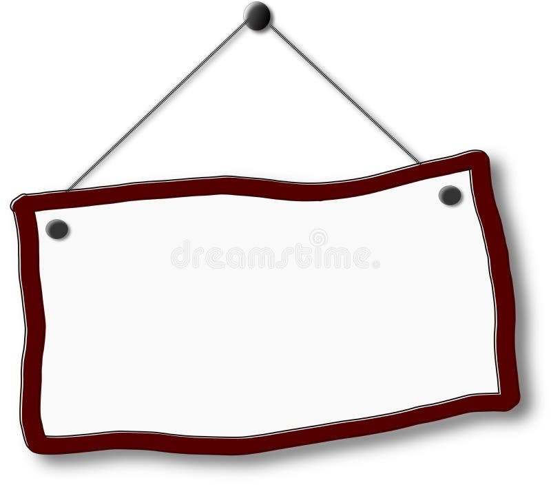Quadro indicador vazio que pendura no prego ilustração stock Quadro indicador vazio que pendura no prego ilustração stock