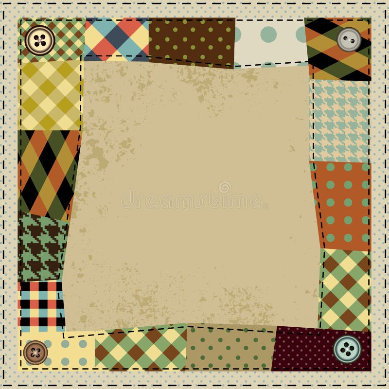 Quadro no estilo dos retalhos ilustração royalty free Quadro no estilo dos retalhos ilustração royalty free