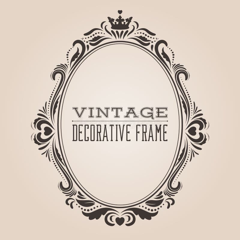 Quadro ornamentado da beira do vintage oval, victorian e projeto decorativo do estilo barroco real ilustração stock Quadro ornamentado da beira do vintage oval, victorian e projeto decorativo do estilo barroco real ilustração stock