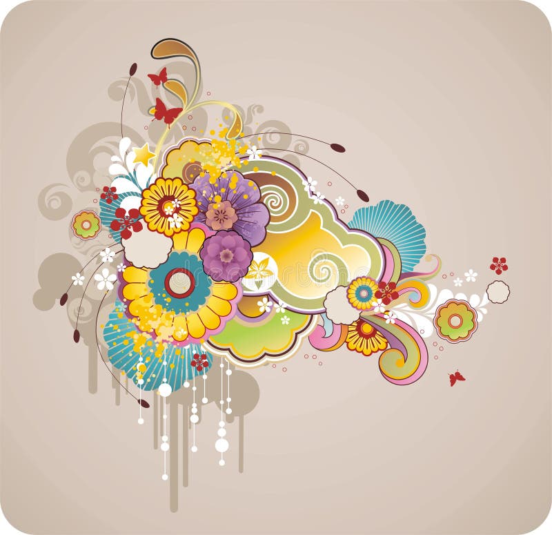 Quadro para o texto com ornamento floral ilustração do vetor Quadro para o texto com ornamento floral ilustração do vetor