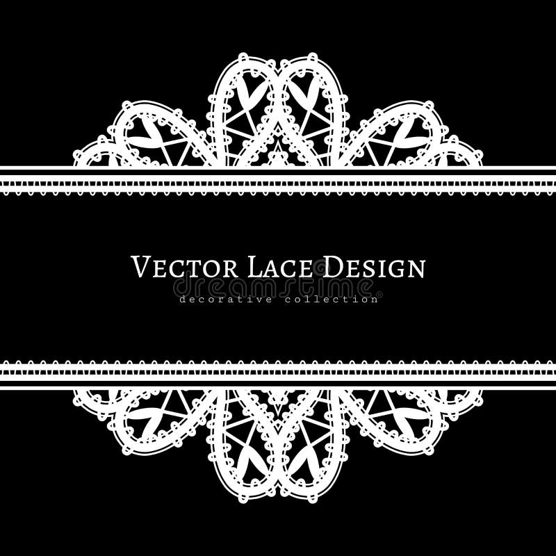 Quadro preto e branco com beiras do laço do tatting ilustração stock Quadro preto e branco com beiras do laço do tatting ilustração stock