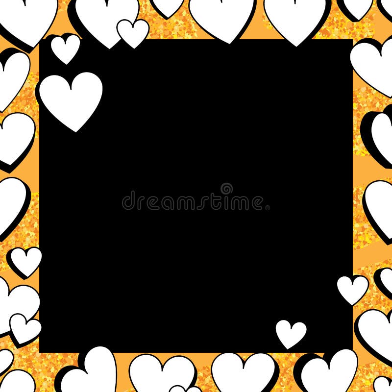 Quadro preto e branco do brilho do ouro 3d do amor do dobro do amor ilustração royalty free Quadro preto e branco do brilho do ouro 3d do amor do dobro do amor ilustração royalty free
