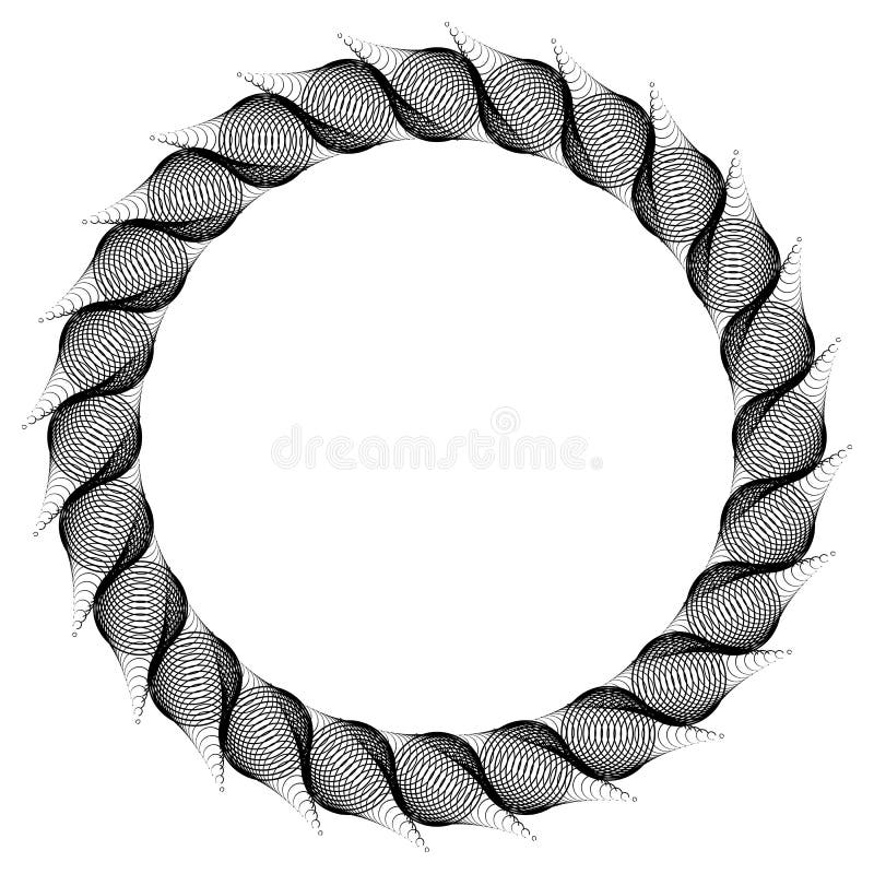 Quadro redondo do guilloche preto e branco Clipart da quadriculação fotografia de stock Quadro redondo do guilloche preto e branco Clipart da quadriculação fotografia de stock
