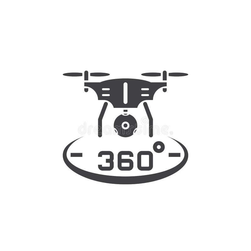 Quadrocopter del fuco con il vettore panoramico dell'icona della macchina fotografica da 360 gradi, illustrazione vettoriale Quadrocopter del fuco con il vettore panoramico dell'icona della macchina fotografica da 360 gradi, illustrazione vettoriale