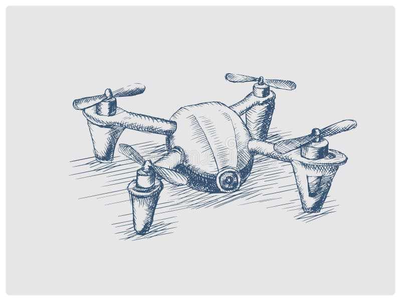 Drone toy sketch Royalty Free Vector Image  VectorStock