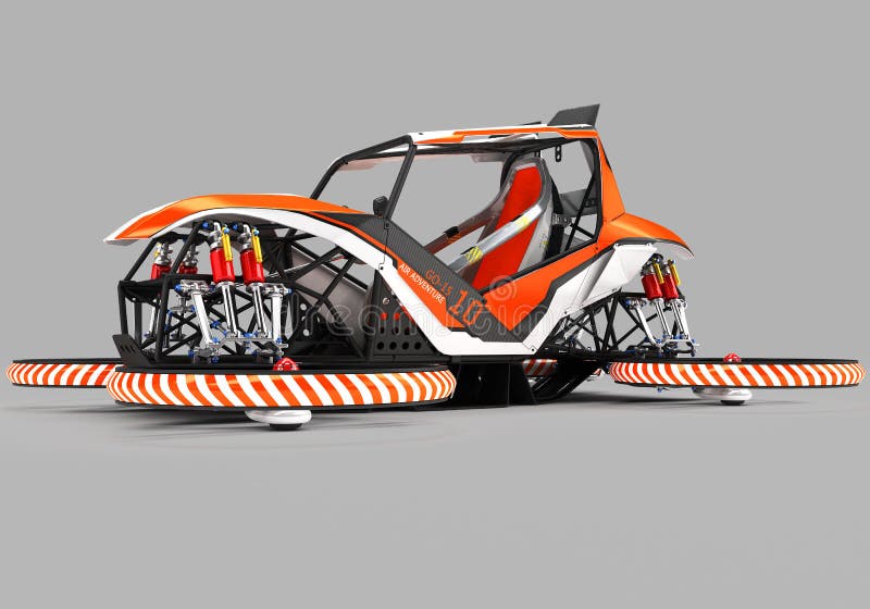 Quadrocopter monoplaza compacto para el uso privado Pequeño vehículo urbano con un motor eléctrico ilustración del vector Quadrocopter monoplaza compacto para el uso privado Pequeño vehículo urbano con un motor eléctrico ilustración del vector