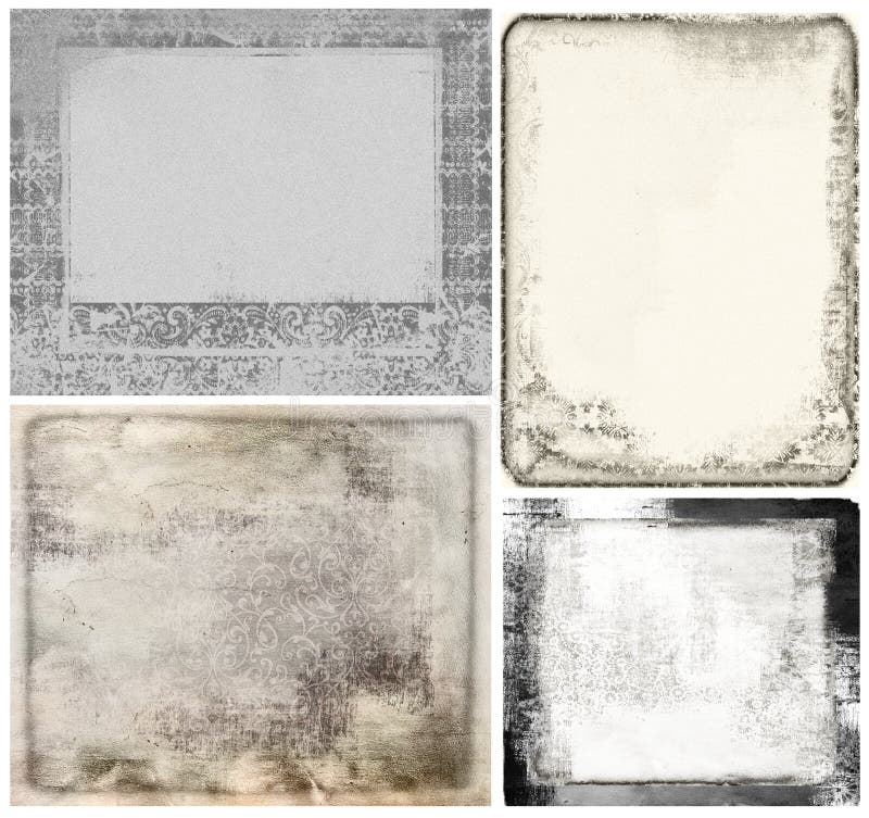 Quadros do vintage, papel da textura do grunge ilustração stock Quadros do vintage, papel da textura do grunge ilustração stock