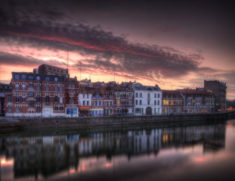 Quai du wault i Lille - Frankrike arkivbilder Quai du wault i Lille - Frankrike arkivbilder