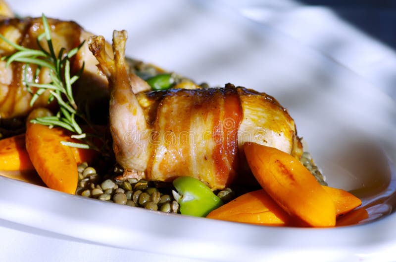 Quail dinner stock photo. Image of meal, nutrition, restaurant 4479684