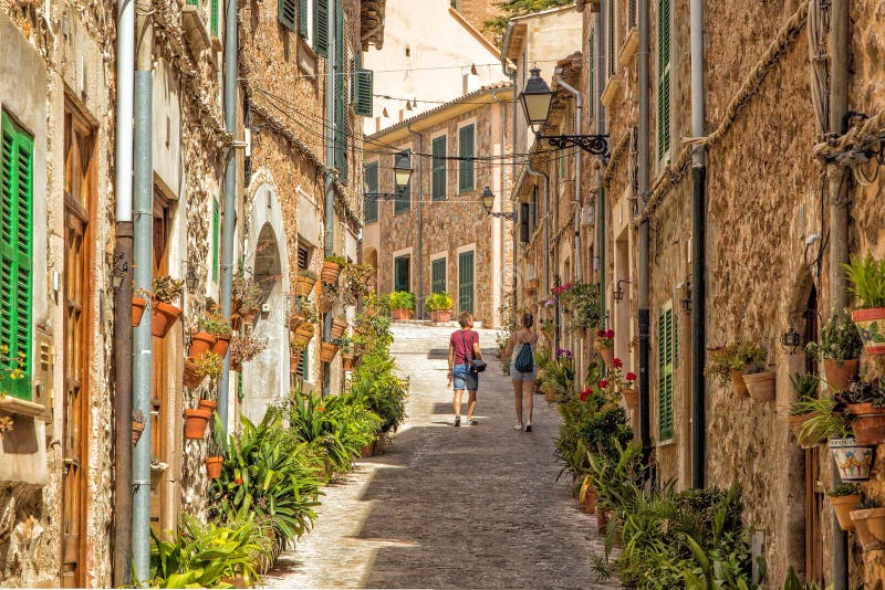 A Quaint Street in Valldemossa, Mallorca.