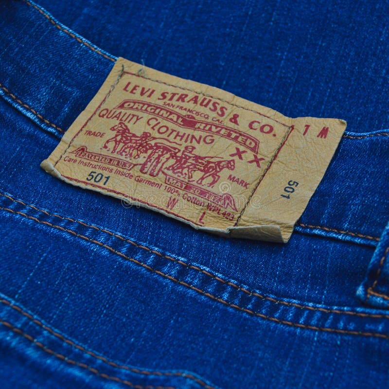Levi Strauss Blue 501 Label Editorial Photo - Image of macro, clothing ...