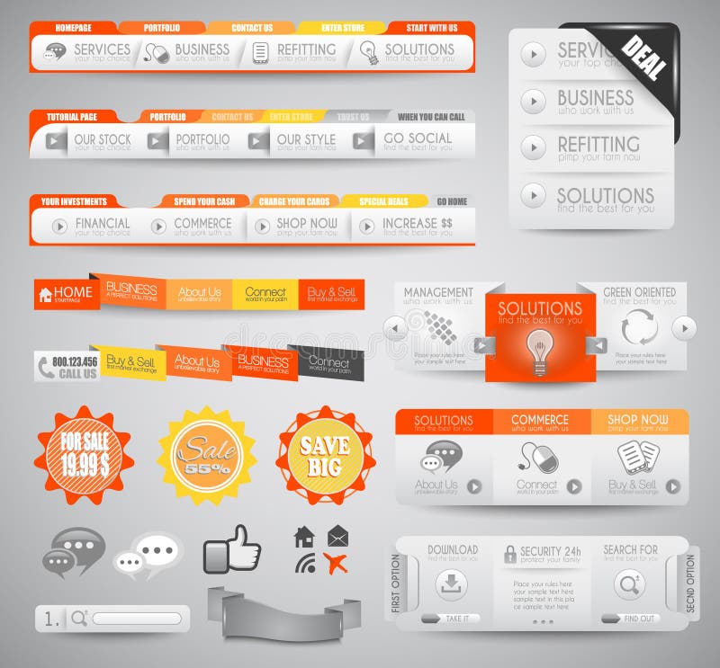 Quality clean web elements for blog and sites. vector illustration