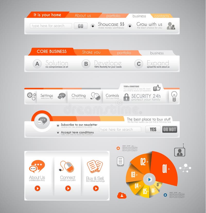 Quality clean web elements for blog and sites. vector illustration