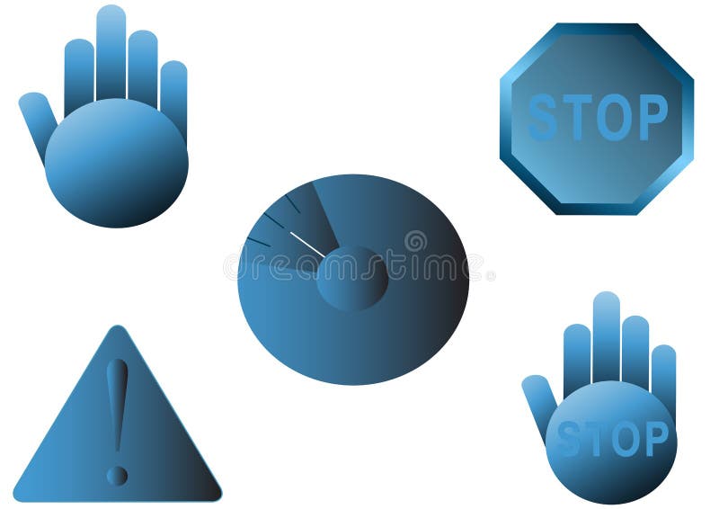 Blue Stop Sign Icon Isolated on White Background. Traffic Regulatory