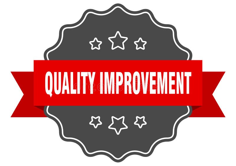 Quality Improvement Ribbon. Quality Improvement Isolated Paper Sign