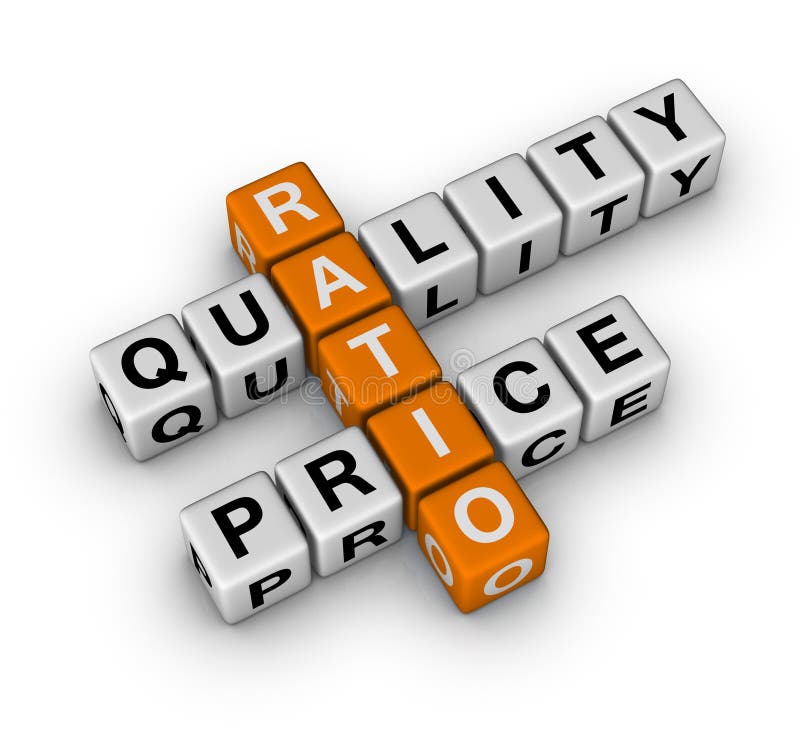 Quality and Price Ratio stock illustration. Illustration of isolated